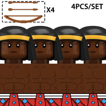 (4PCS-B29-4-N313) MOC Figuras de soldados egipcios militares medievales, bloques de construcción, escudos