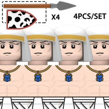 (4PCS-B29-4-N315) MOC Figuras de soldados egipcios militares medievales, bloques de construcción, escudos