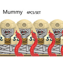 (4PCS-B12-59-3) MOC Figuras de soldados egipcios militares medievales, bloques de construcción, escudos