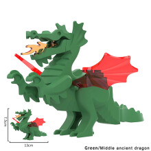 (Dragón medieval 02) MOC Creativo Dragón medieval caballeros de LOTR Figuras de dinosaurios con alas