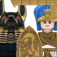 (B34-12-1B29-6-N321) MOC Figuras de soldados egipcios militares medievales Bloques de construcción Escudos