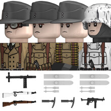 (N633-36-4PCS) Figuras de soldados de la Legión Norteafricana Alemana de la Segunda Guerra Mundial,