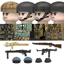 (N629-32-4PCS) Figuras de soldados de la Legión Norteafricana Alemana de la Segunda Guerra Mundial,