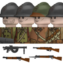 (N637-40-4PCS) Figuras de soldados de la Legión Norteafricana Alemana de la Segunda Guerra Mundial,