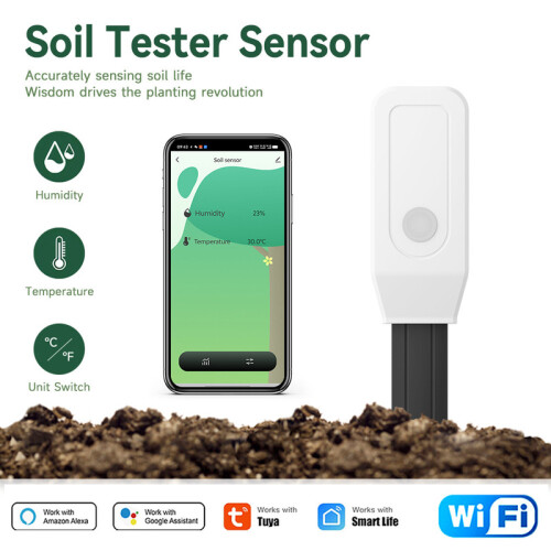 (tuya-zigbee-ver.)Tuya Zigbee/WiFi/Bluetooth bodemvochtigheidssensor met vochtigheids- en temperatuurdetector, 1
