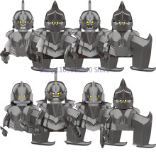 (XP427-XP434-8PCS) Średniowieczny wojskowy MOC żołnierz klocki budowlane figurka anime broń ork elf