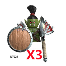 (DT022-3PCS) Middeleeuwse militaire MOC soldaat bouwblokken anime figuur wapens ork elf bewaker ridder