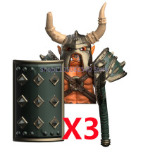 (DT027-3PCS) Middeleeuwse militaire MOC soldaat bouwblokken anime figuur wapens ork elf bewaker ridder