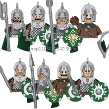 (XP355-XP362-8PCS) Średniowieczny wojskowy MOC żołnierz klocki budowlane figurka anime broń ork elf