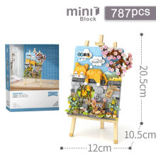 (C1386) Nowa miniaturowa ozdoba z motywem owada i kwiatu wiecznego, składany miniaturowy domek w kształcie