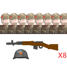 (N667-8PCS) Wojskowe figurki w mundurach radzieckich M35 z II wojny światowej, klocki, rosyjska armia,