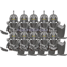 (XP432-10PCS) Średniowieczny wojskowy MOC żołnierz klocki do budowy figurki anime broń ork elf strażnik