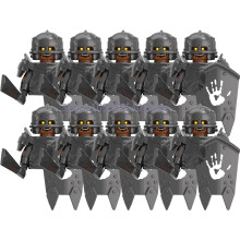 (XP261-10PCS) Średniowieczny wojskowy MOC żołnierz klocki budowlane figurka anime broń ork elf strażnik