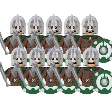 (XP361-10PCS) Średniowieczny wojskowy MOC żołnierz klocki budowlane figurka anime broń ork elf strażnik