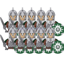 (XP362-10PCS) Średniowieczny wojskowy MOC żołnierz klocki budowlane figurka anime broń ork elf strażnik