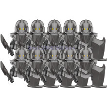 (XP433-10PCS) Średniowieczny wojskowy MOC żołnierz klocki do budowy figurki anime broń ork elf strażnik
