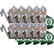 (XP359-10PCS) Średniowieczny wojskowy MOC żołnierz klocki budowlane figurka anime broń ork elf strażnik