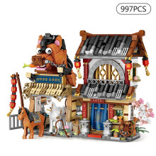 (C1243) Nowa miniaturowa ozdoba z motywem owada i kwiatu wiecznego, składany miniaturowy domek w kształcie