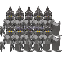 (XP434-10PCS) Średniowieczny wojskowy MOC żołnierz klocki do budowy figurki anime broń ork elf strażnik