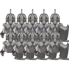 (XP427-10PCS) Średniowieczny wojskowy MOC żołnierz klocki budowlane figurka anime broń ork elf strażnik