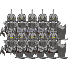 (XP429-10PCS) Średniowieczny wojskowy MOC żołnierz klocki budowlane figurka anime broń ork elf strażnik