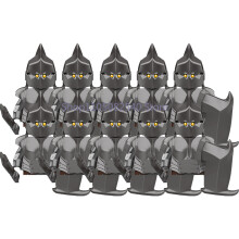(XP430-10PCS) Średniowieczny wojskowy MOC żołnierz klocki budowlane figurka anime broń ork elf strażnik