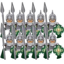 (XP357-10PCS) Średniowieczny wojskowy MOC żołnierz klocki budowlane figurka anime broń ork elf strażnik