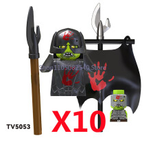 (TV-5053-10PCS)Μεσαιωνικός Στρατιωτικός Στρατιώτης MOC Building Block Φιγούρα Anime Όπλα Orc Ξωτικό