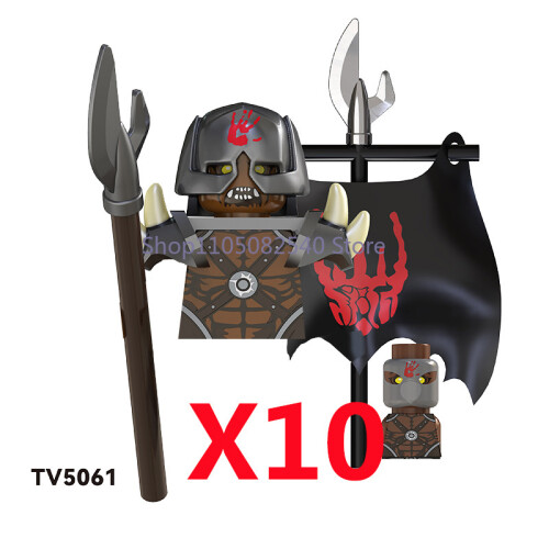 (TV-5061-10PCS)Μεσαιωνικός Στρατιωτικός Στρατιώτης MOC Building Block Φιγούρα Anime Όπλα Orc Ξωτικό