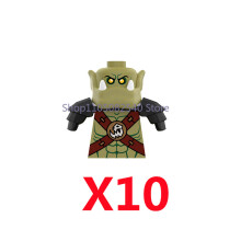 (DY306-10PCS) Średniowieczny wojskowy MOC żołnierz klocki budowlane figurka anime broń ork elfi strażnik