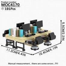 (MOC4170)MOC City Bricks Biurka komputerowe Meble do gier Biuro Kompatybilne Figurki Klocki Kreatywne