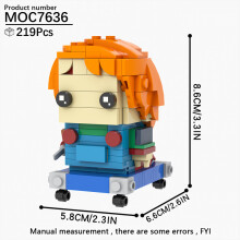 (MOC7636) MOOXI Nowe gry z horrorów na Halloween BrickHeadzed dla dzieci, zabawka MOC Brick Gift, model
