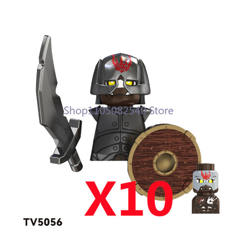 (TV-5056-10PCS)Μεσαιωνικός Στρατιωτικός Στρατιώτης MOC Building Block Φιγούρα Anime Όπλα Orc Ξωτικό