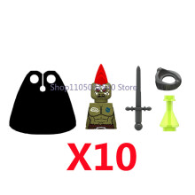 (N815-10PCS) Średniowieczny wojskowy MOC żołnierz klocki budowlane figurka anime broń ork elfi strażnik