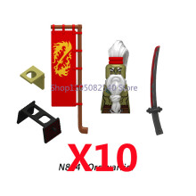 (N814-10PCS) Średniowieczny wojskowy MOC żołnierz klocki budowlane figurka anime broń ork elfi strażnik