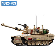 (M1 bez pudełka) Wojskowy czołg podstawowy Leopard 2A7 z II wojny światowej, żołnierze, klocki, klocki