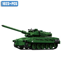 (Merkava bez pudełka) Wojskowy czołg podstawowy Leopard 2A7 z II wojny światowej, żołnierze, klocki