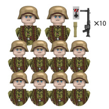 (10 szt.) Zabawki dla chłopców II wojna światowa żołnierze armii miniaturowe modele broni wojskowej