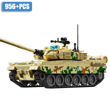 (Typ 15 bez pudełka) Wojskowy czołg podstawowy Leopard 2A7 z II wojny światowej, żołnierze, klocki budowlane,