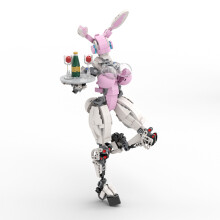 (476 szt.) LEQUMOC Kreatywny żeński robot mobilny kombinezon dziewczyna mecha zbroja mech model klocki