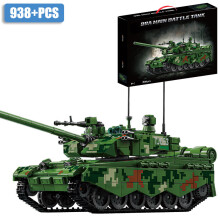 (Typ 99A z pudełkiem) Wojskowy czołg podstawowy Leopard 2A7 z II wojny światowej, żołnierze, klocki