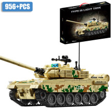(Typ 15 z pudełkiem) Wojskowy czołg podstawowy Leopard 2A7 z II wojny światowej, żołnierze, klocki budowlane