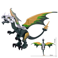 (Średniowieczny smok) MOC Kreatywne średniowieczne figurki dinozaurów z serii Lotr Knights z ruchomymi