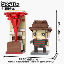 (MOC7182) MOOXI Nowe gry z horrorów na Halloween BrickHeadzed dla dzieci, zabawka MOC Brick Gift, model