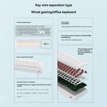 68 Key Mechanical Keyboard USB Wired RGB Backlight LED Red Keyboard for Game PC Laptop Office
