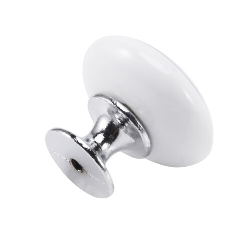 2 x Ceramic Door/Wardrobe/Cabinet/Cupboard Knob Handle Drawer White 2