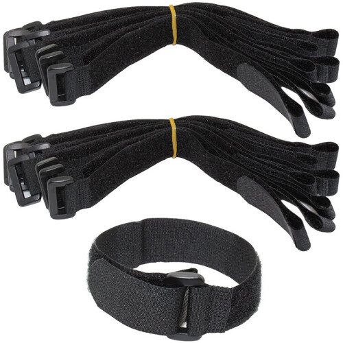 Schwarzer Klettverschluss, 10er-Pack  S