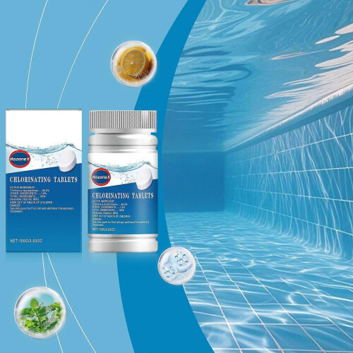 HozoneX Pool Effervescent Tablets, Multi-Functional Cleaner for Pool Water Refreshing 1
