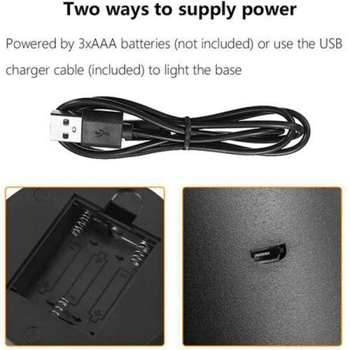 20 Pack 3D Night LED Light Lamp Base + Remote Control + USB Cable, 16 Colors Light Show Display Stand for Acrylic 2