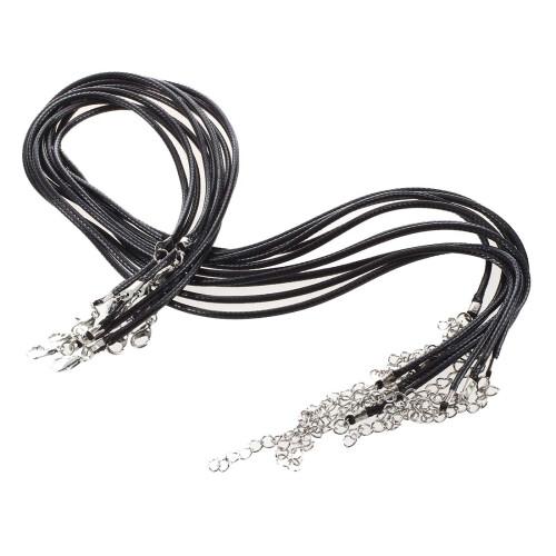 10X Leather Band Collar 2mm Necklace Necklace + Clasp 1
